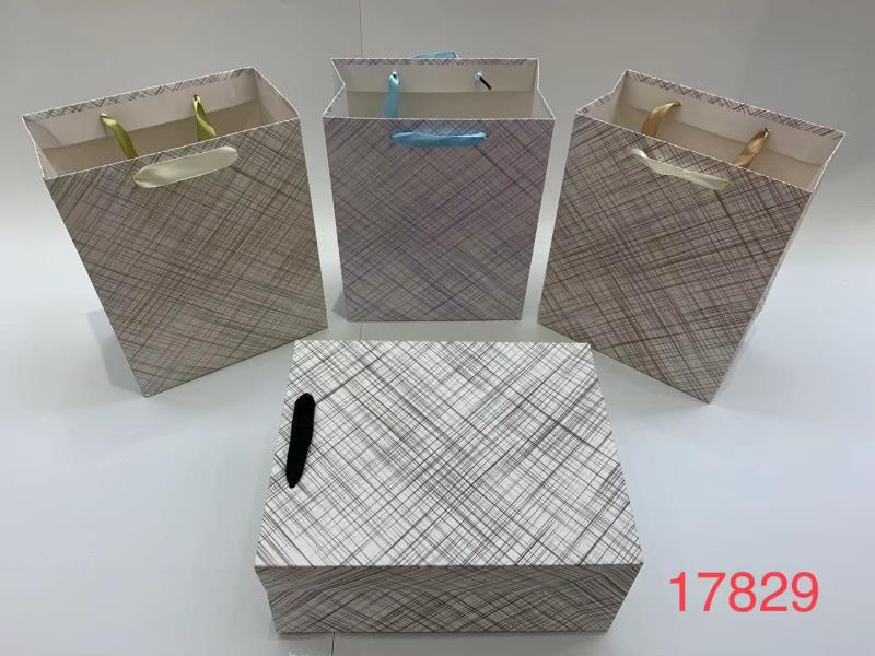 恺萱纸袋礼品盒包装袋线条设计风格简约风生日礼物袋