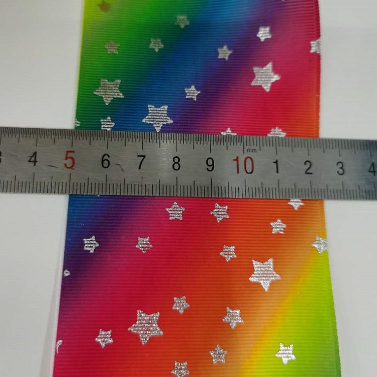 75Cm Polyester Rib With Heat Transfer And Hot Stamping (Silver) Ribbon Webbing Manufacturers Direct undefined