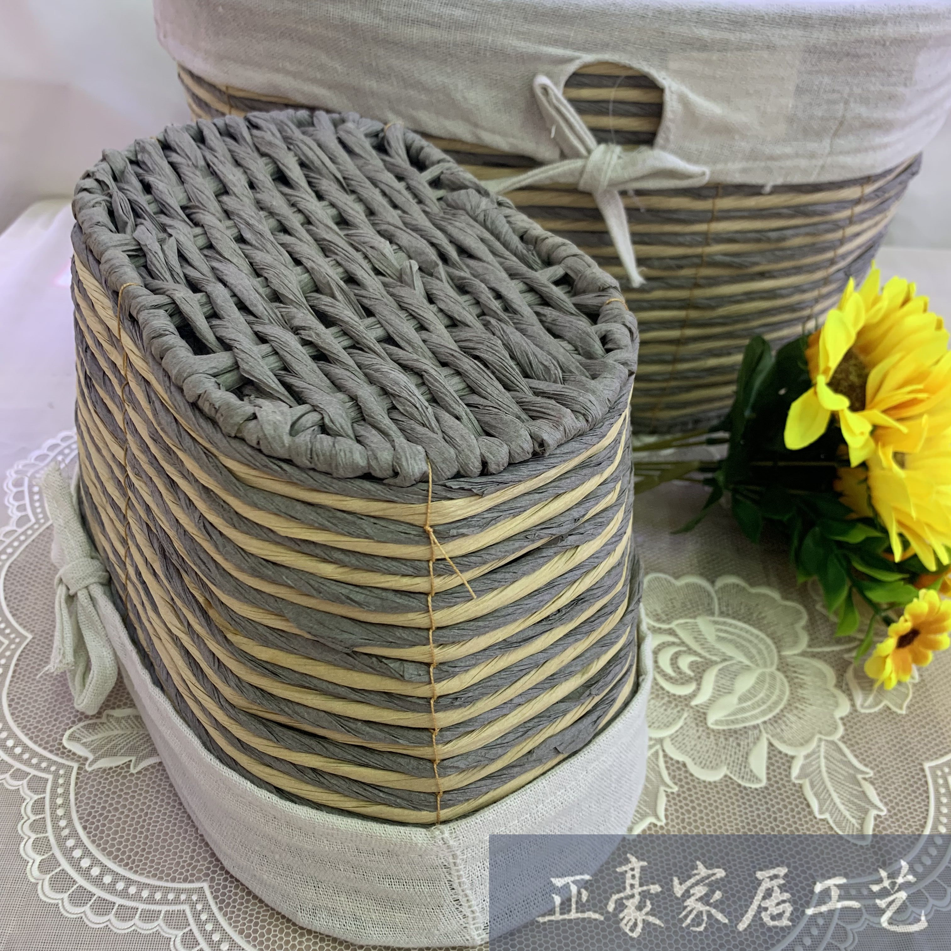依量工艺布艺日系长方收纳篮套装1111详情图3