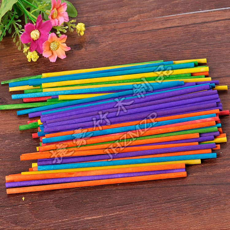 Yiwu quality goods, exquisite colored round wooden sticks, high-quality round wooden sticks, counting sticks, wooden sticks, educational wooden strips, wooden sticks details Picture