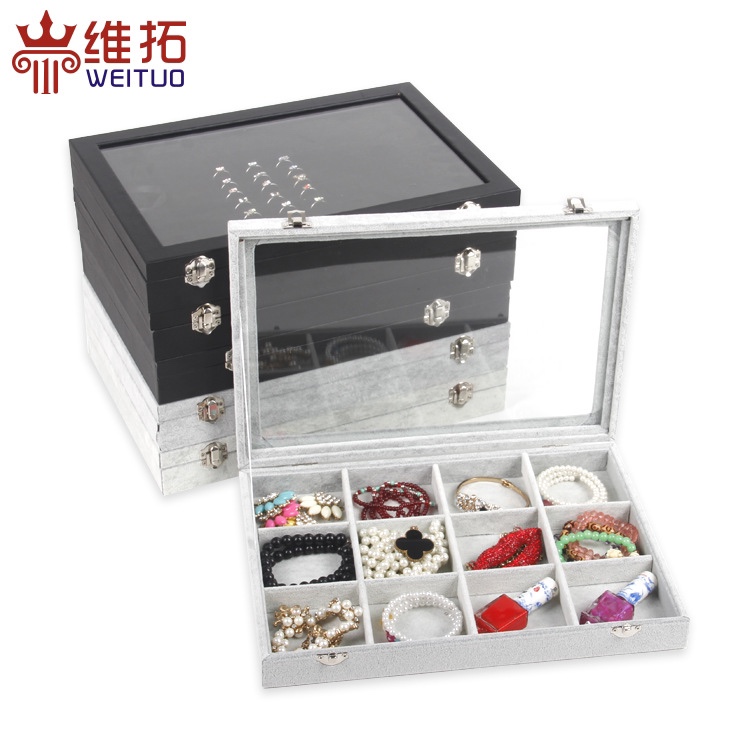 厂家现货 珠宝箱手镯项链耳钉戒指项链耳环首饰品整理收纳盒