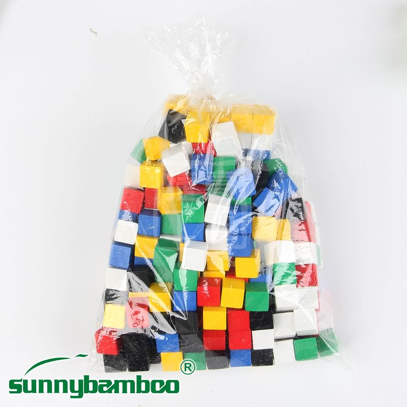 Yiwu Haohuo Jiehao's new high-quality eco-friendly building blocks, wooden blocks, natural-color and colorful wooden blocks details Picture