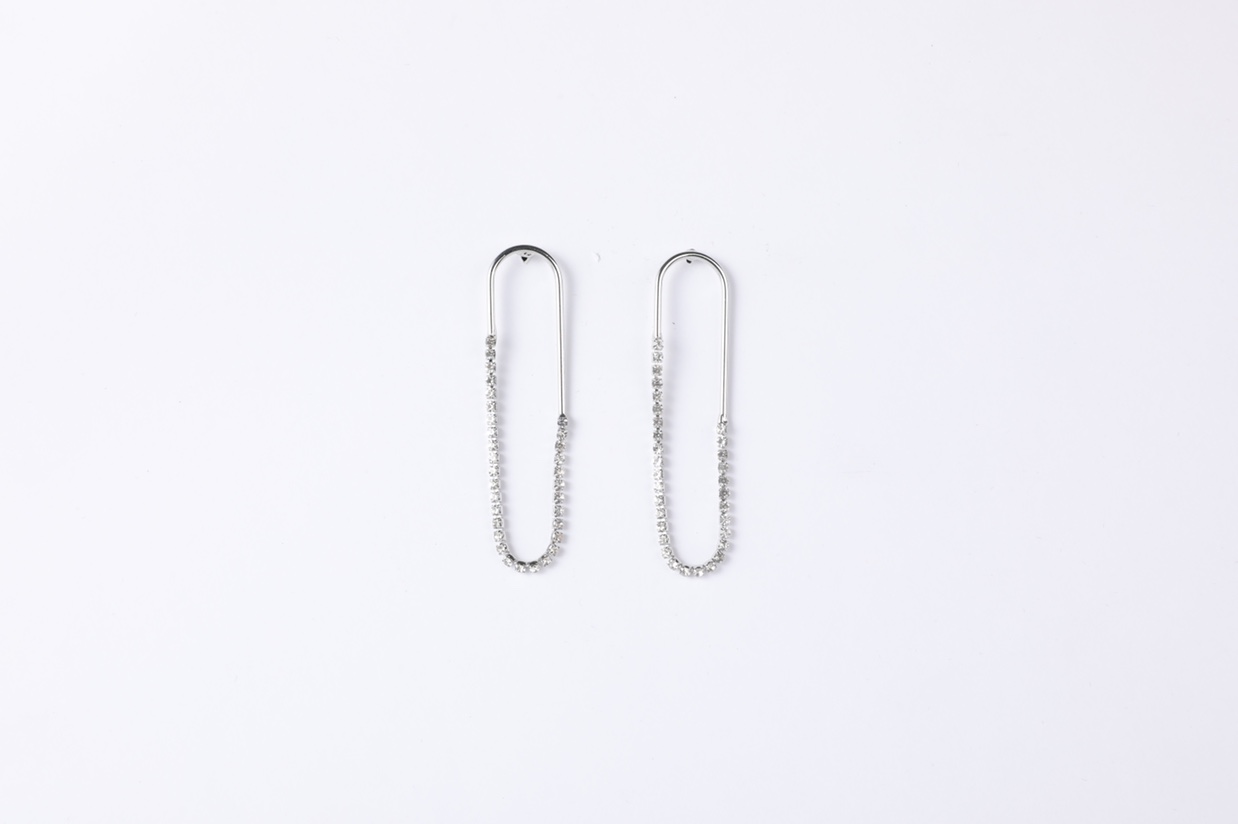 Korean style earrings, full diamond jewelry, claw chain, simple paperclip, Billon -32 details Picture