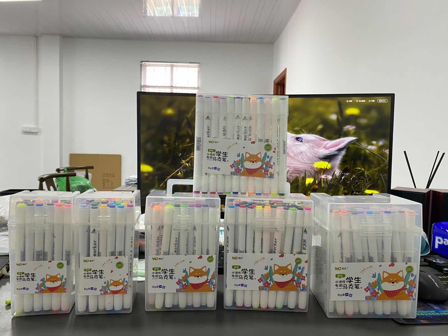 Kiss flower double - headed marker for students water - soluble marker full figure