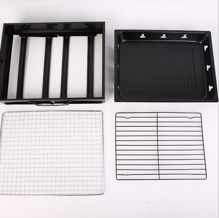 Large portable black steel barbecue grill, folding barbecue rack, outdoor household portable charcoal grill Application Scenario