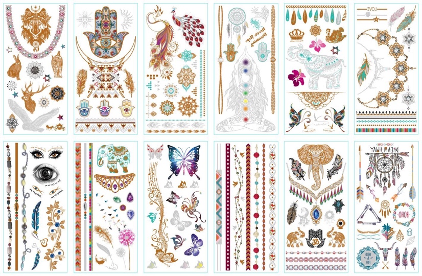 防水烫金中号纹身贴