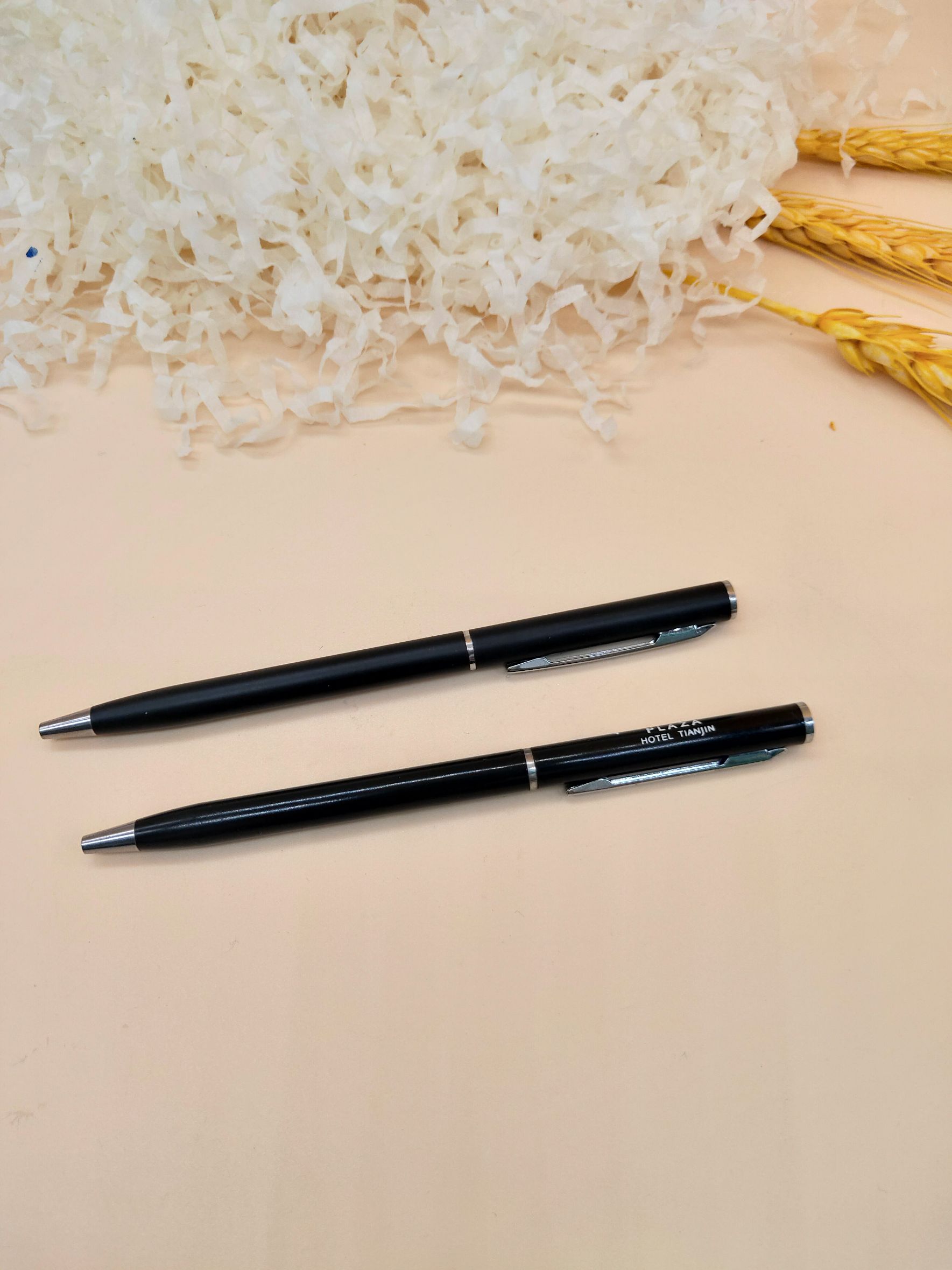 Metal pen stationery ballpoint pen business hotel room ads can be rotated pen steel color thumbnail