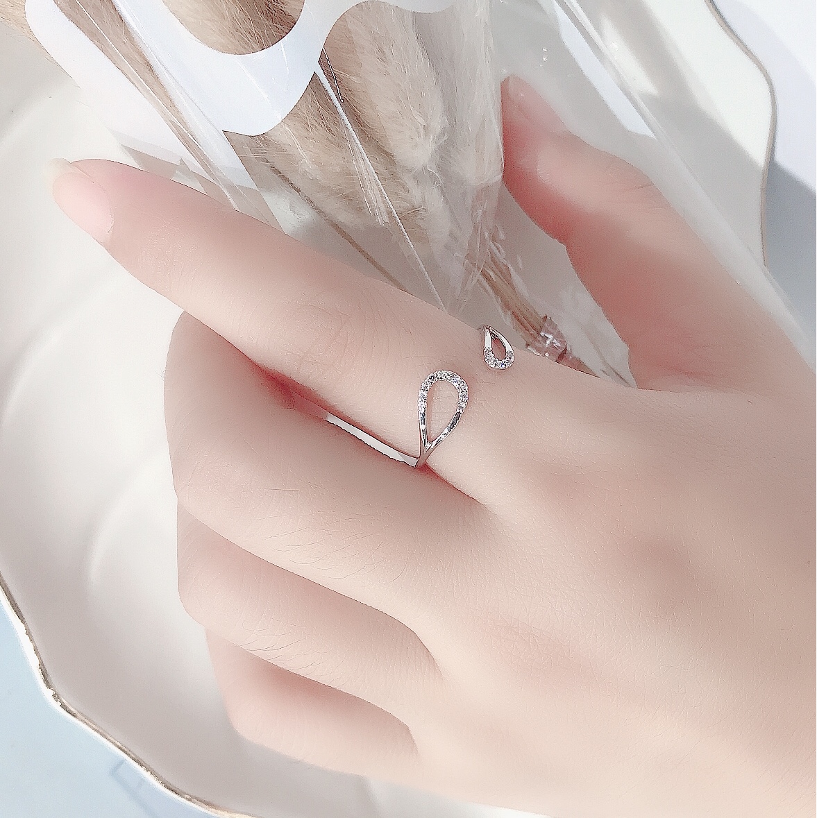 The same style ring as the popular Douyin, a personalized open ring for women, adjustable ring, Xinmingyang Specification image