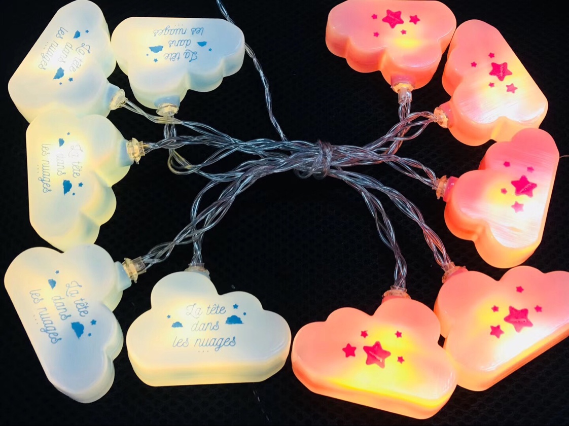 Led Big Cloud Light Small Color Light Flashing String Children's Tent Girl Heart Room Romantic Decoration Birthday Arrangement Battery 11