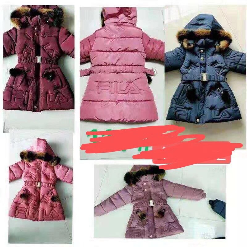Little Girl's fashionable cotton-padded jacket 124 full figure