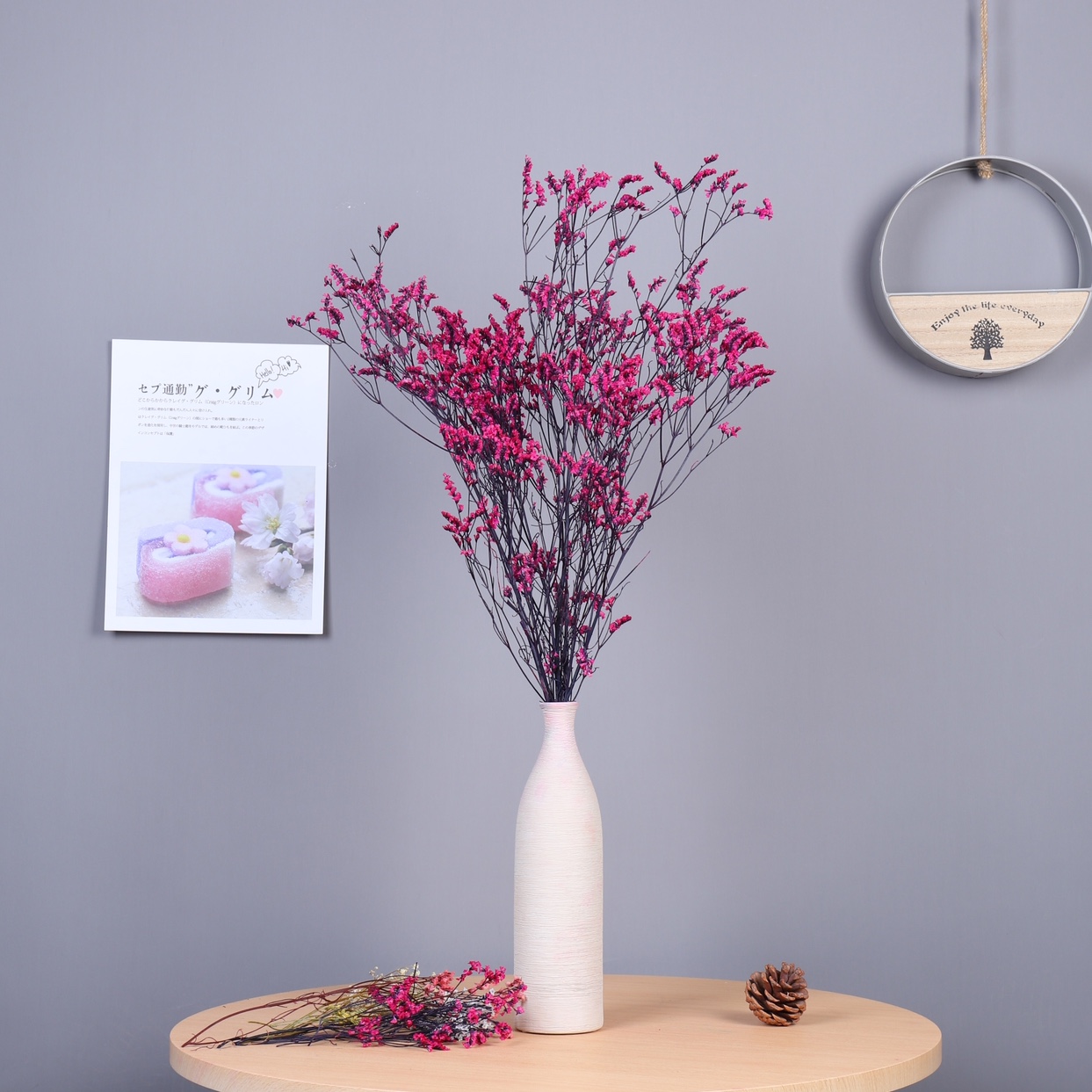 Flores de cristal bouquet de flores secas mori departamento pastoral viento decoración multicolor opcional Application Scenario