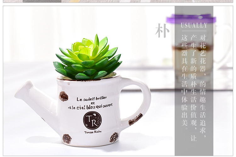 Creative ceramic flower POTS, retro enamel-like aged ceramic flower POTS, succulent flower POTS HY80011 detail image 3
