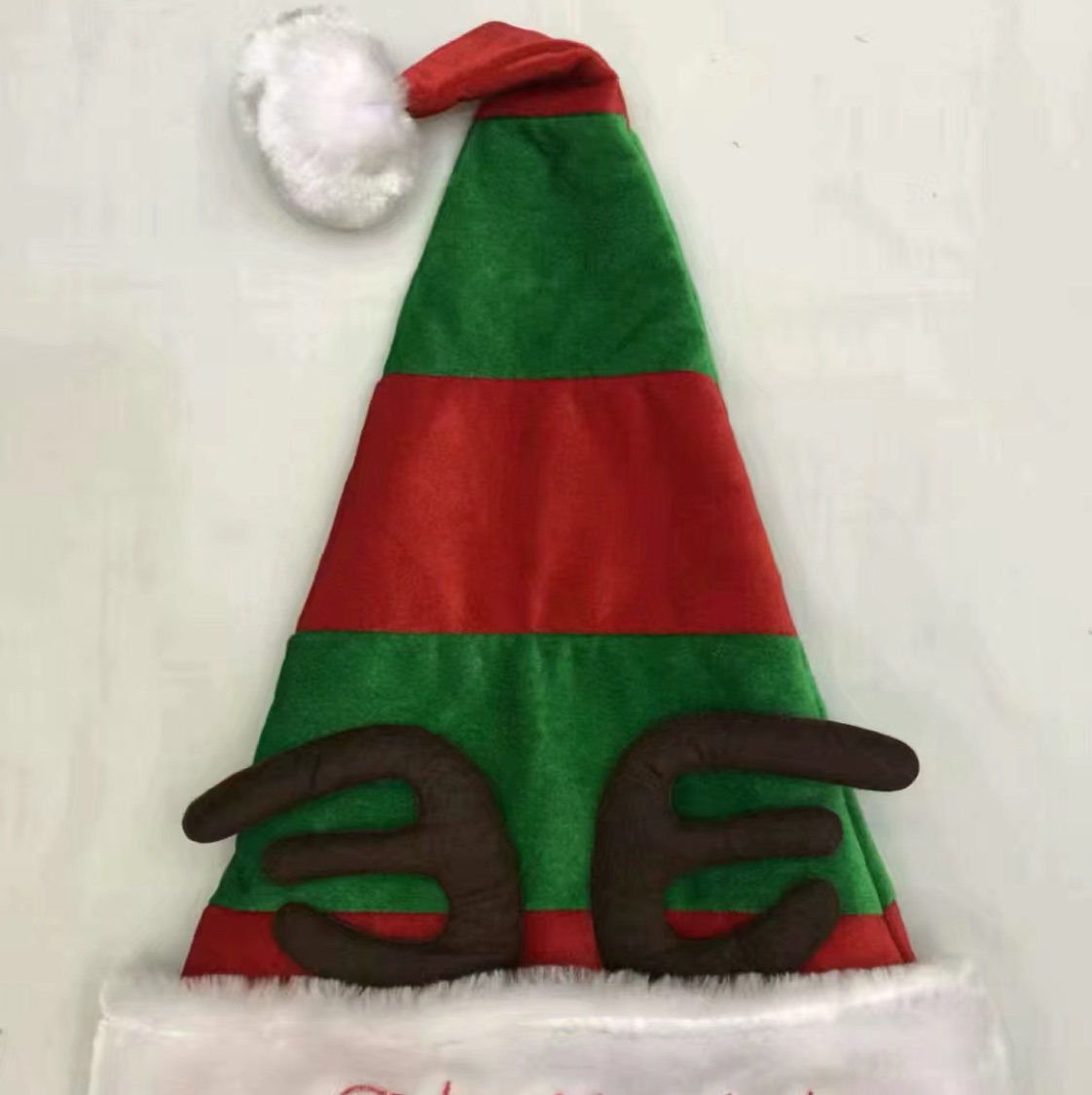 Christmas antler hat Antler embroidered Santa hat cute cute Santa hat thumbnail