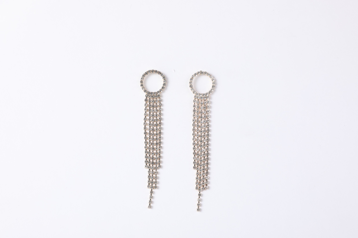 Korean-style earrings, earrings, claw chains, tassels, and full diamonds, super dazzling and stylish, Bilion-01 details Picture