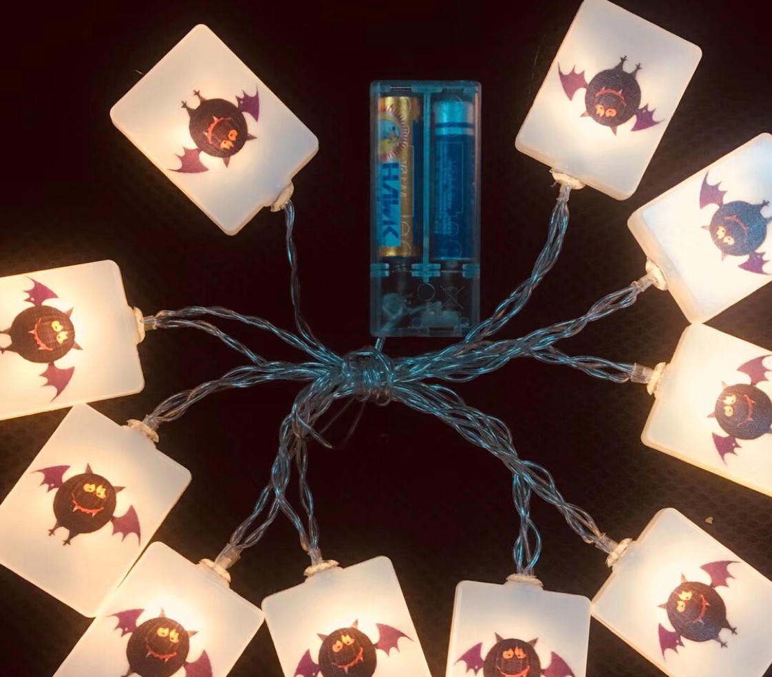 Led Square Halloween Light Small Color Light Flashing String Children's Tent Girl Heart Room Romantic Decoration Birthday Arrangement Battery 11 details Picture