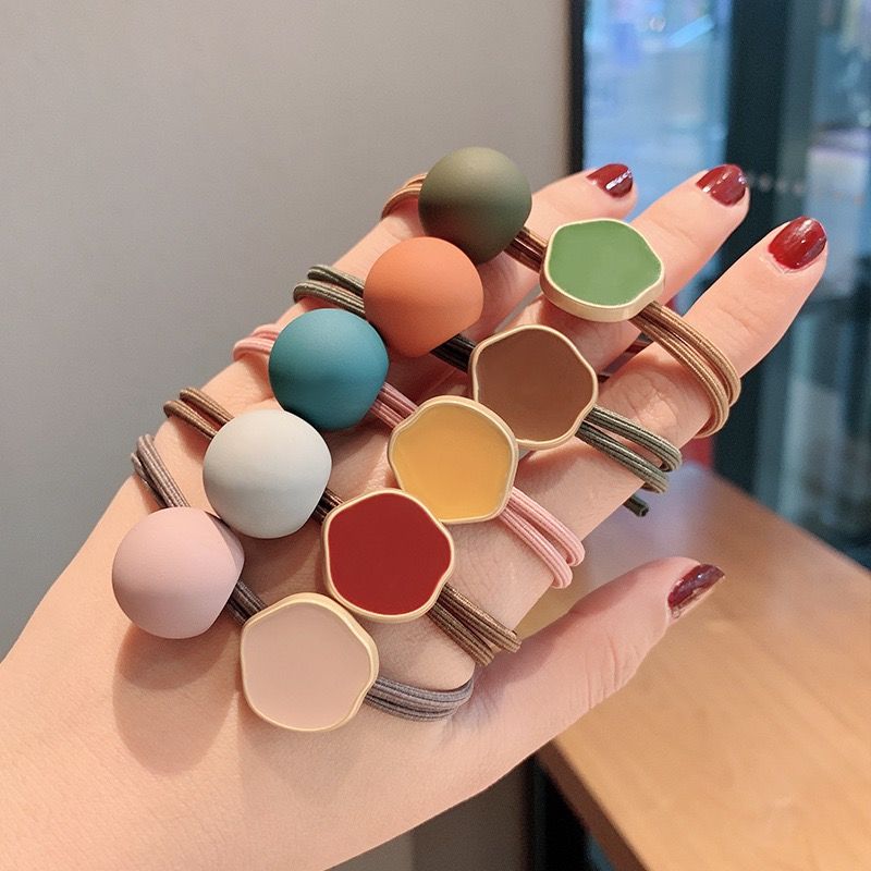 简单贝壳韩版滴油珠子头绳