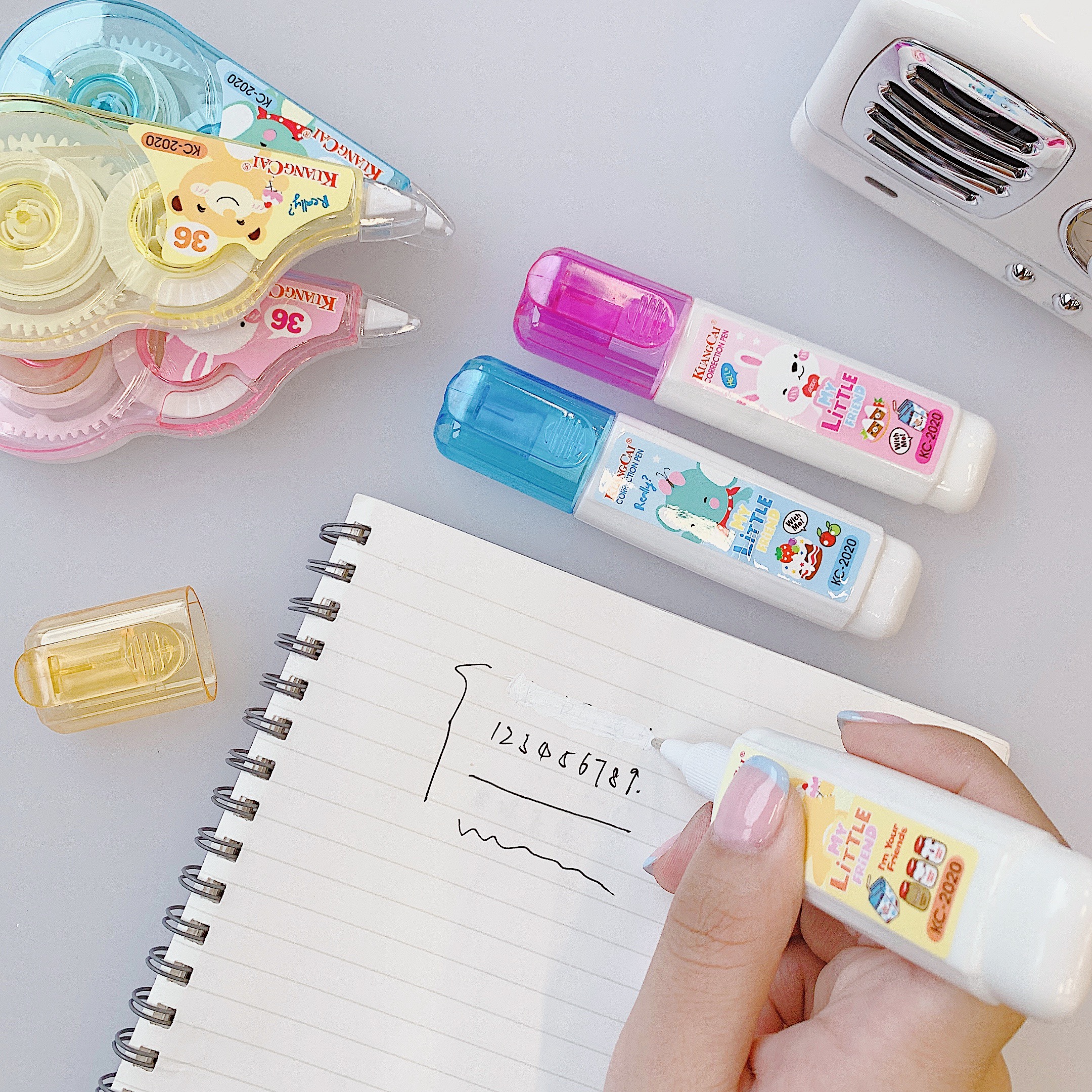 Kuangcai Correction Tape 2020 Correction Fluid + Correction Tape Set Cartoon Correction Fluid + Correction Tape 36 Large Capacity detail image 4