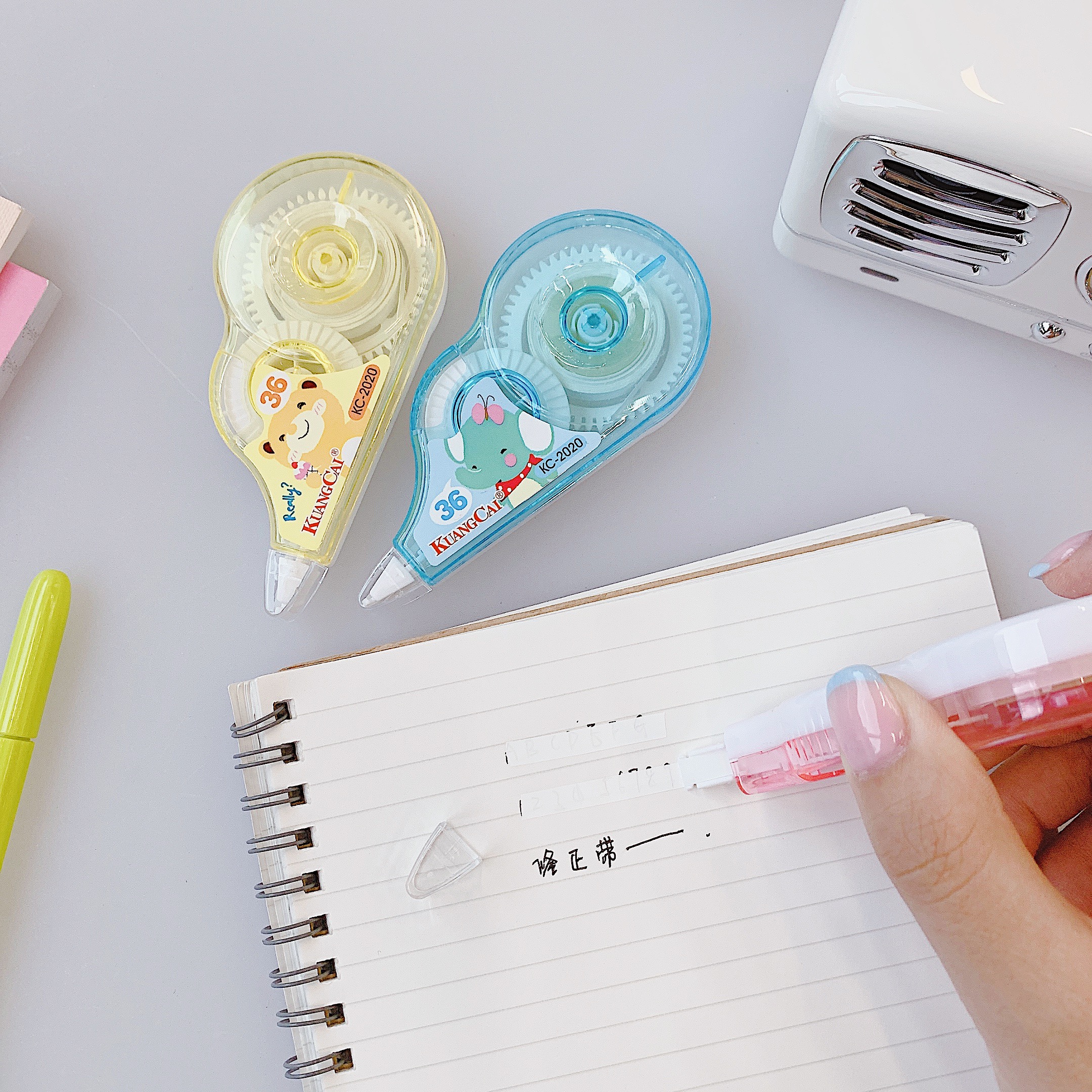 Kuangcai Correction Tape 2020 Correction Fluid + Correction Tape Set Cartoon Correction Fluid + Correction Tape 36 Large Capacity detail image 3