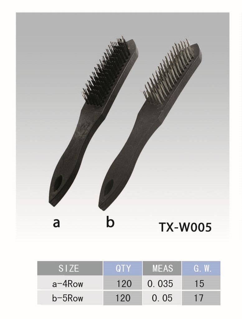 钢丝刷刷子a-4row/b-5row款钢丝刷塑料柄热销款钢丝刷高五金工具