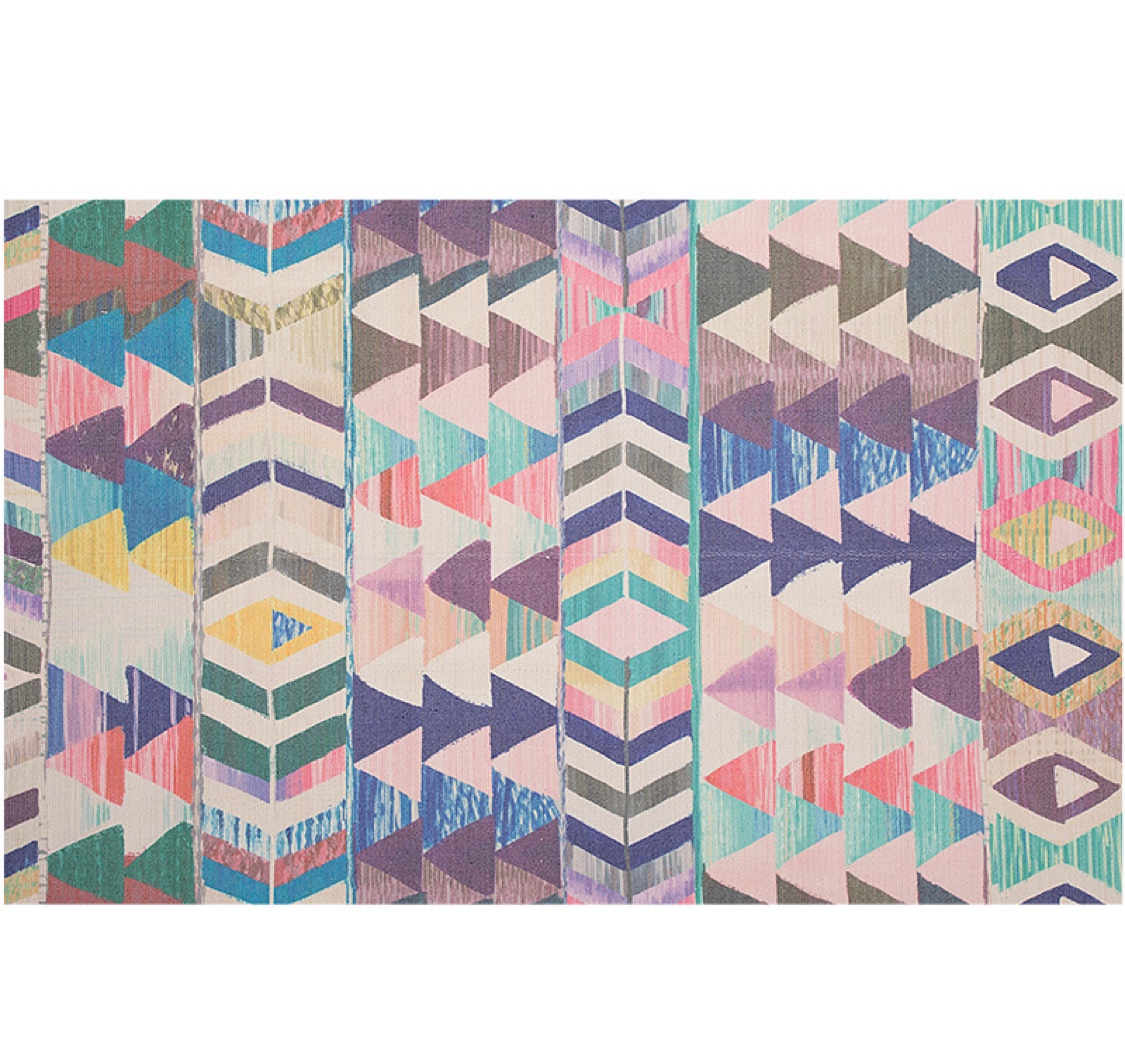 名杨织秀北欧风棉线编织数码印花大地毯家用客厅地垫卧室床边毯详情图6