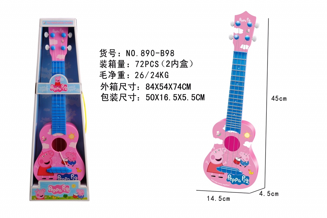 木质儿童尤克里里初学者小吉他可弹奏男女孩宝宝木制仿真吉他玩具890-B98