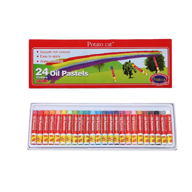 Potato Cat Children's oil painting stick washable non-water-soluble 24 color crayon kindergarten painting tool kit doodle pen thumbnail