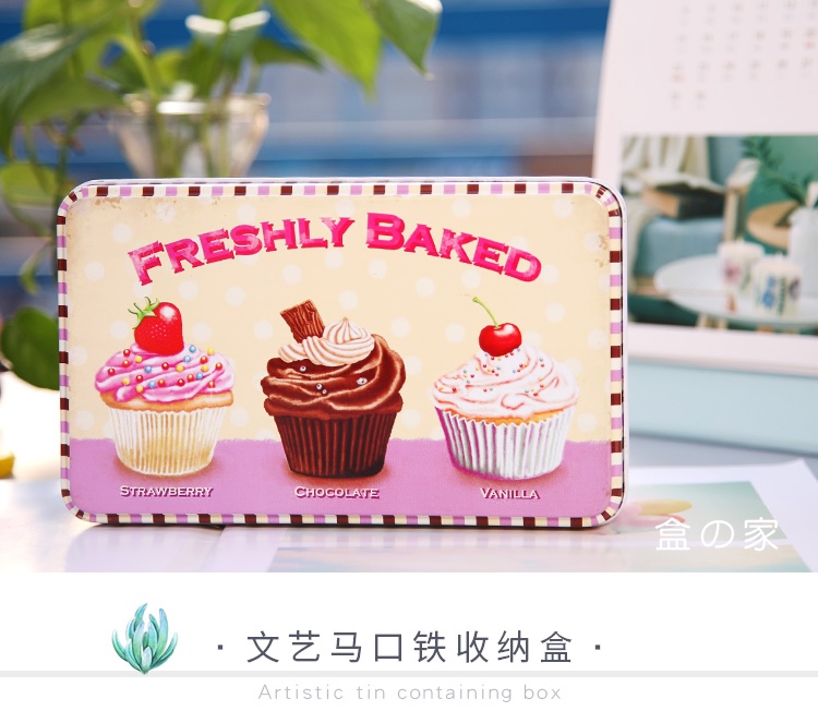 Open tin tin long square cookie box candy box jewelry storage box