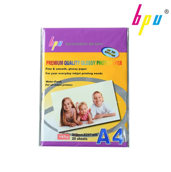 185G A4*20Bpu High Light Photo Paper Single Side Inkjet Print Photo Paper Gold Back Printing Special Quality full figure