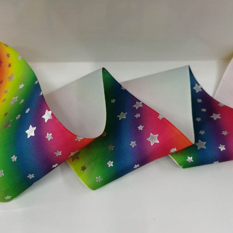 75Cm Polyester Rib With Heat Transfer And Hot Stamping (Silver) Ribbon Webbing Manufacturers Direct Item Picture