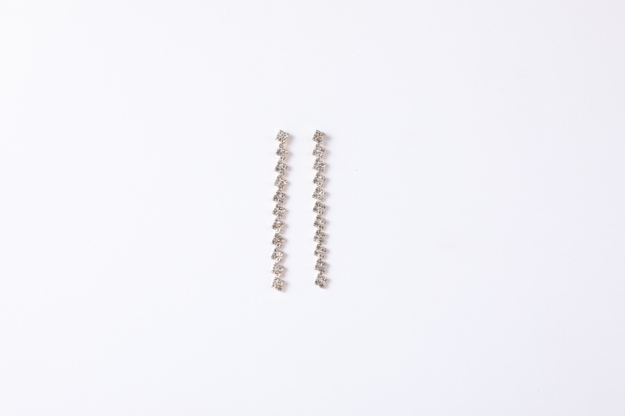 Korean-style earrings and earrings, long claw chain, exquisite and slender, full of diamonds, super dazzling and elegant, Billon-30 details Picture