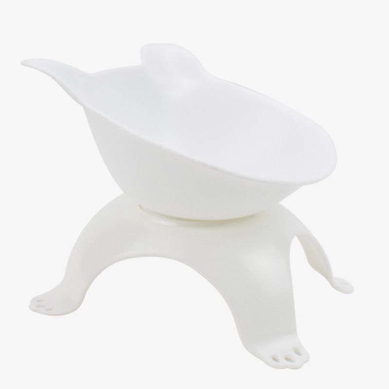 宠物碗猫咪用品 透明倾斜猫食盆猫碗 防滑护颈猫耳朵塑料猫咪单碗详情图6