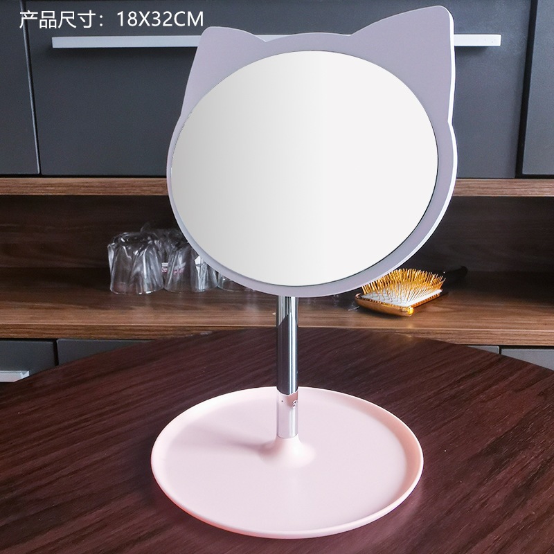 化妆镜可调角度高清卡通镜子台式电镀粉色单面梳妆镜女地摊镜子化妆镜化妆镜美妆镜详情图6