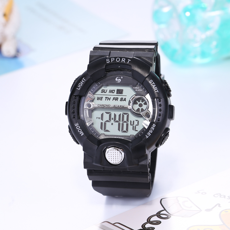 简约同款手表 女初中学生简约气质运动防水夜光ins风独角兽电子表详情3