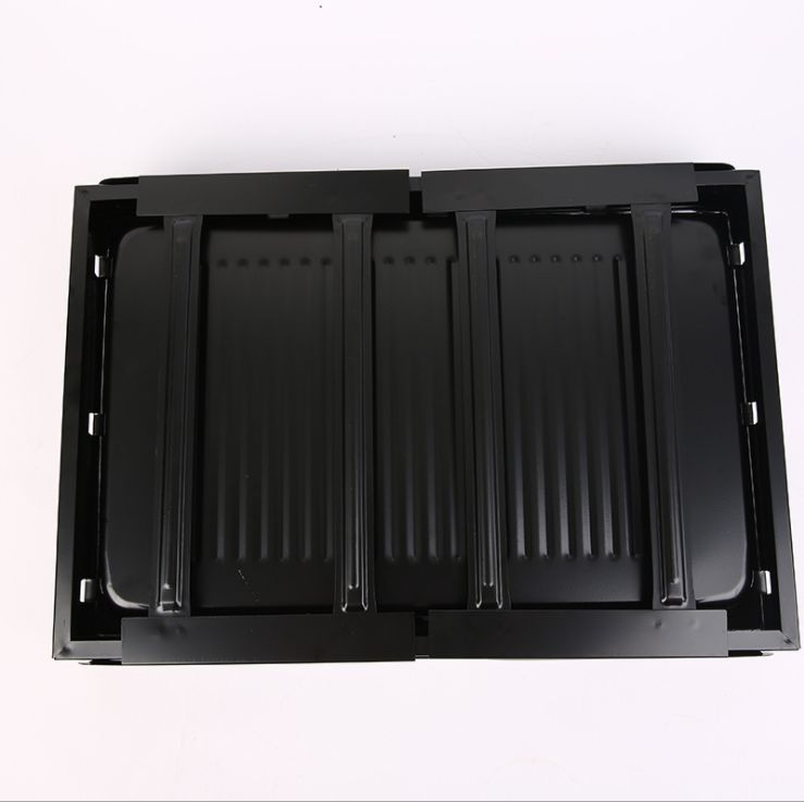 Large portable black steel barbecue grill, folding barbecue rack, outdoor household portable charcoal grill detail image 5