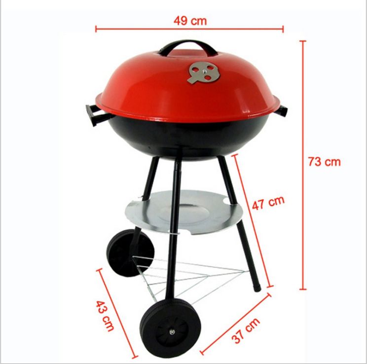 Outdoor covered barbecue grill, 17-inch apple grill, barbecue grill, BBQ