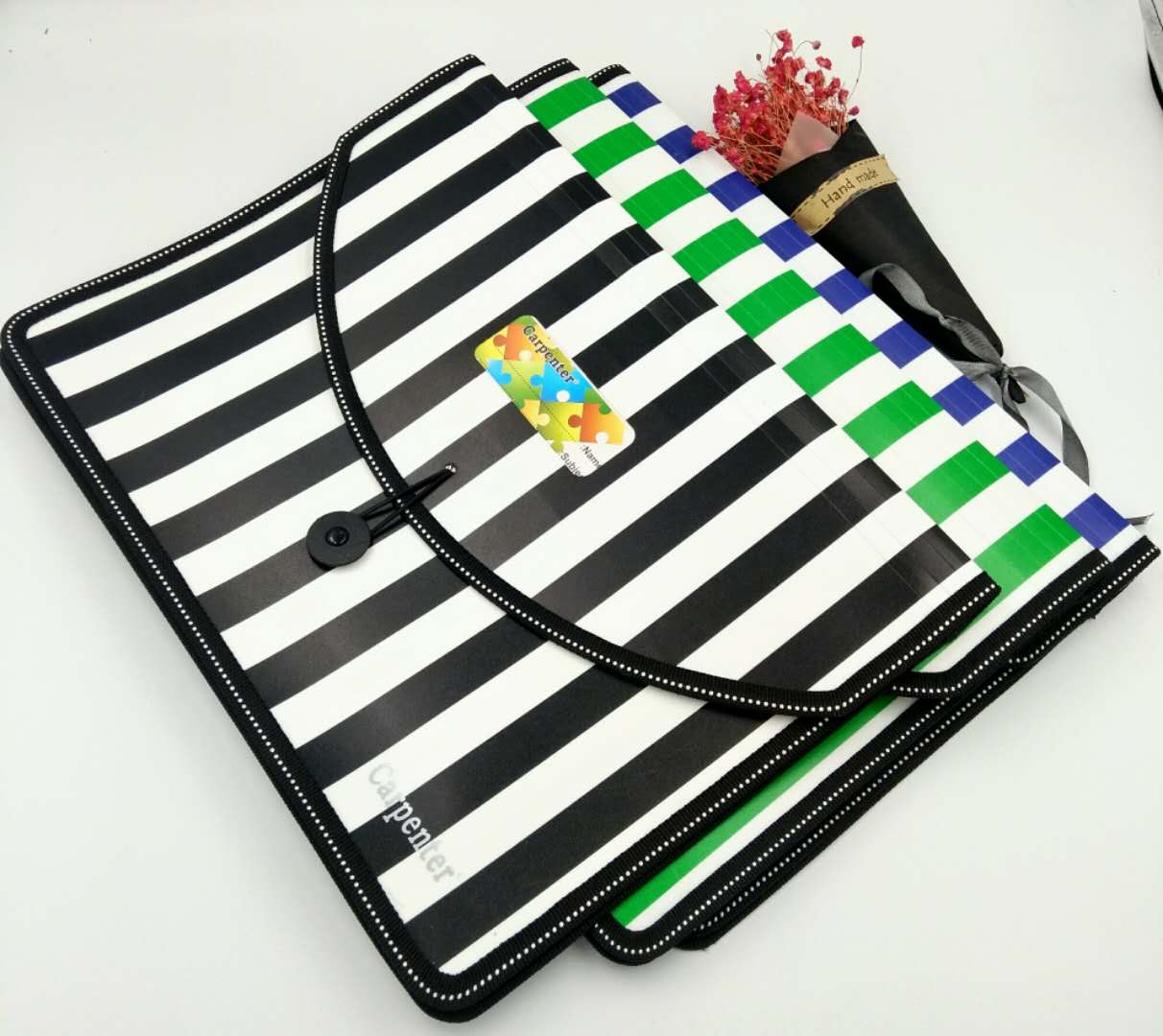 自产自销 竖条纹文件袋 学生 试卷袋 办公文件袋 资料袋 收纳袋详情7