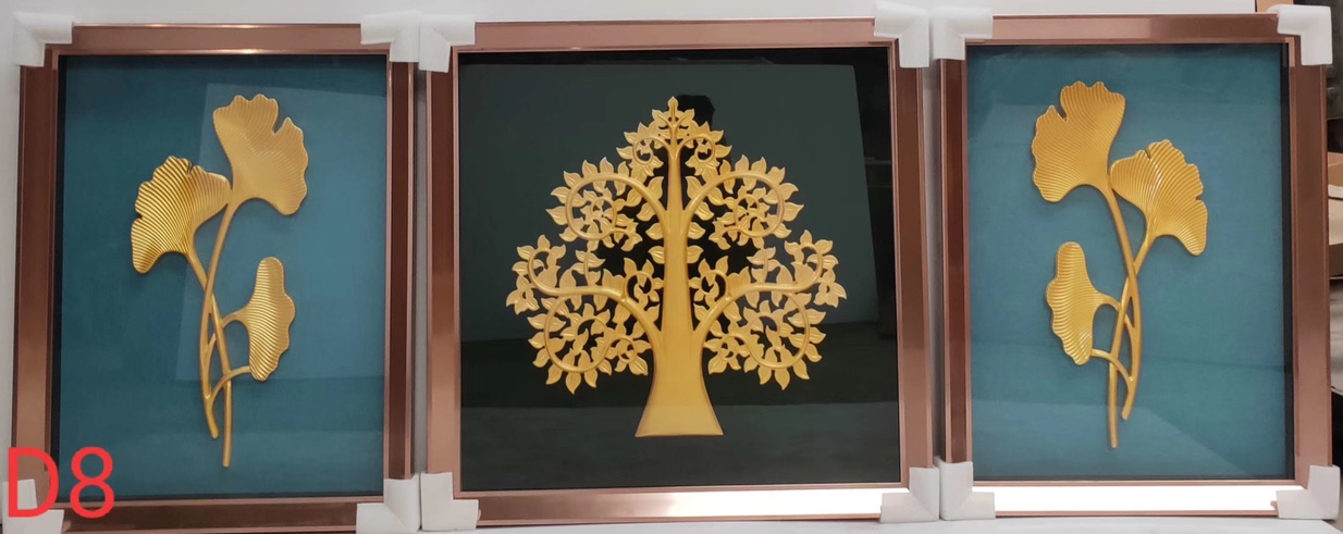 现代简约北欧风格实物画客厅餐厅装饰画细节图