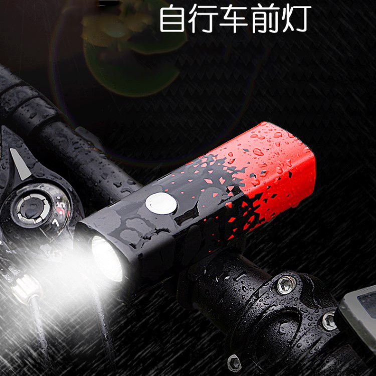 180927 Aluminum alloy USB charging T6 Bike headlight Mountain bike headlight LED high light riding flashlight