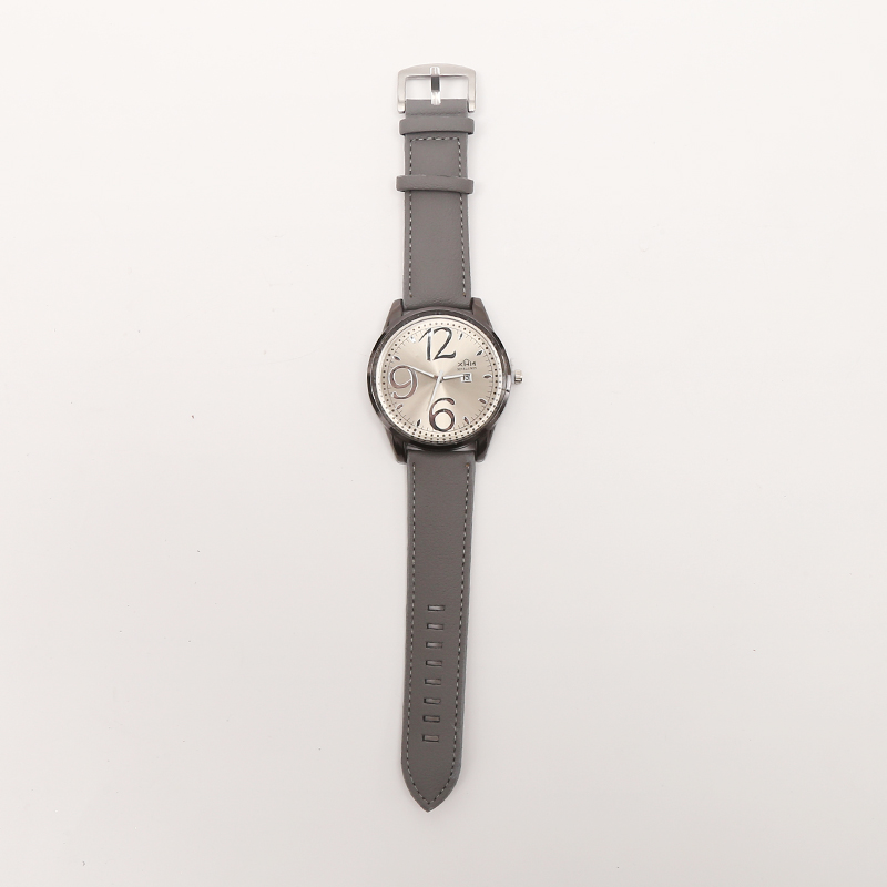 爆款时尚运动休闲男士带日历皮表带手表腕表石英表源头厂家直销55详情图2