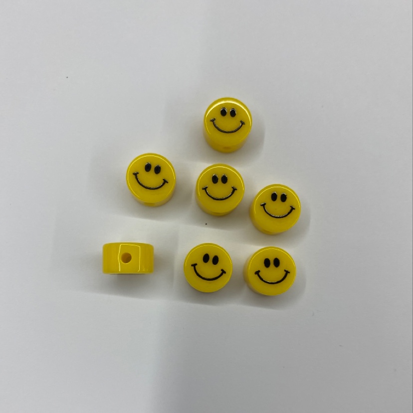 Resin double-sided smiling face imitation ceramic 10mm in size details Picture