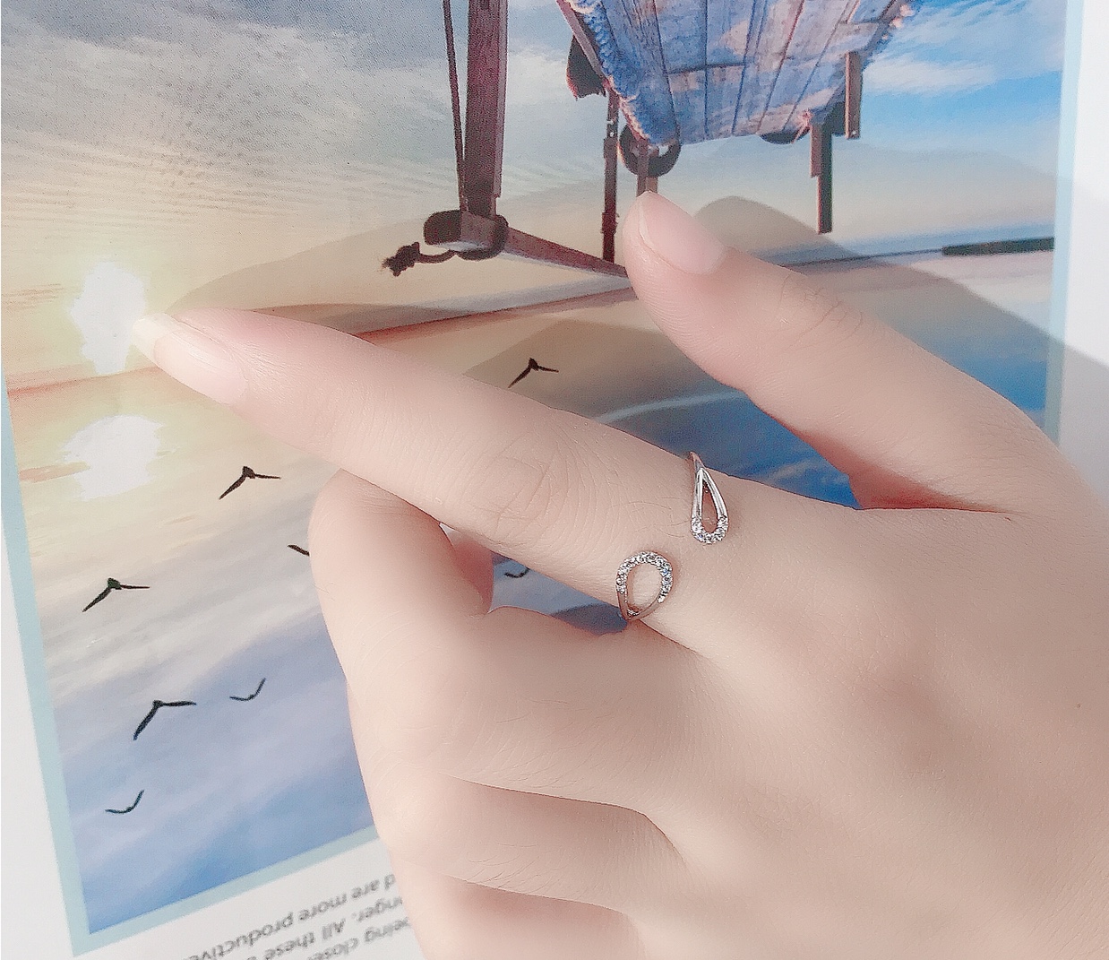 The same style ring as the popular Douyin, a personalized open ring for women, adjustable ring, Xinmingyang details Picture