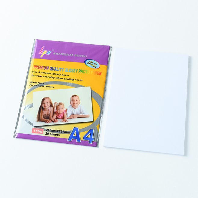185G A4*20Bpu High Light Photo Paper Single Side Inkjet Print Photo Paper Gold Back Printing Special Quality details Picture