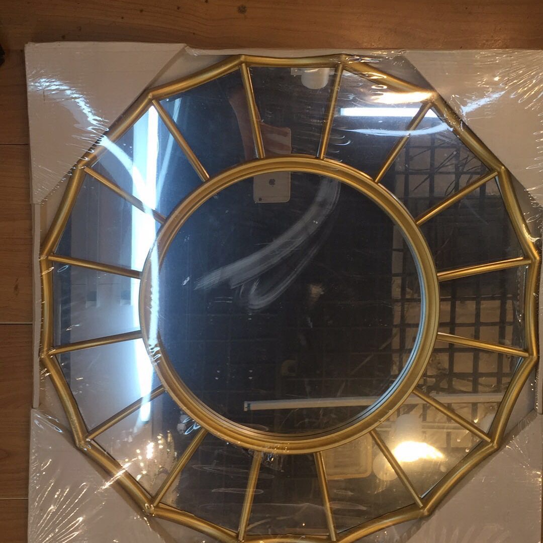 太阳玄关镜子塑料壁挂镜子