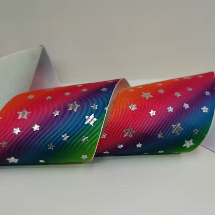 75Cm Polyester Rib With Heat Transfer And Hot Stamping (Silver) Ribbon Webbing Manufacturers Direct undefined