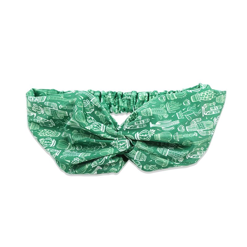 RUDAN 厂家直销韩版夏季斑点交叉发饰宽边运动健身头饰弹力束发带白底实物图