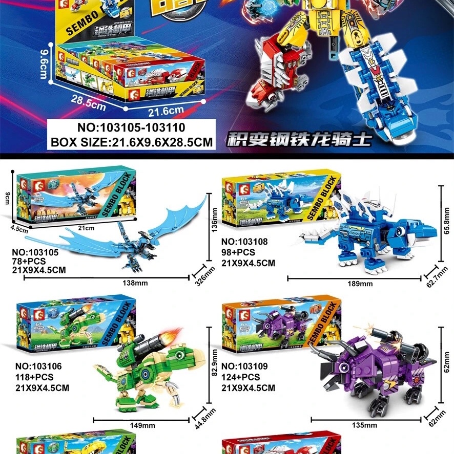 Dinosaur blocks six in one thumbnail
