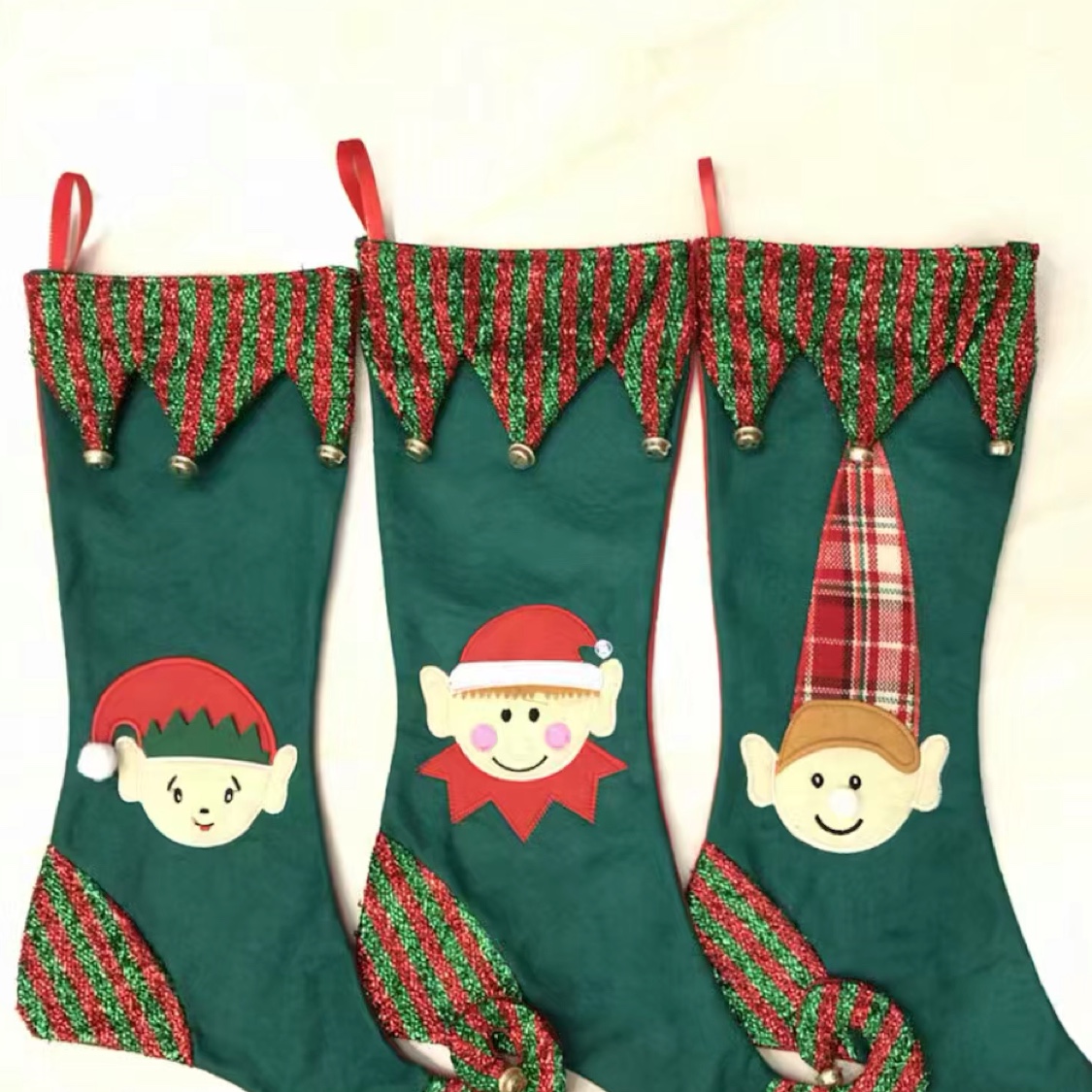 Christmas elf 祙 elf Christmas sock embroidery Christmas sock decoration