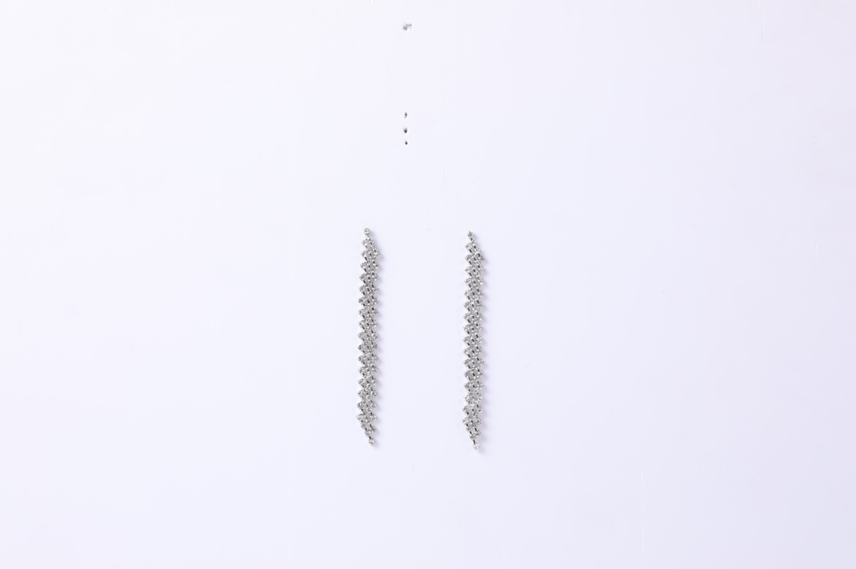 Korean version earrings, long super accessory, glittering with diamonds, Party bride Billon -23 Specification image