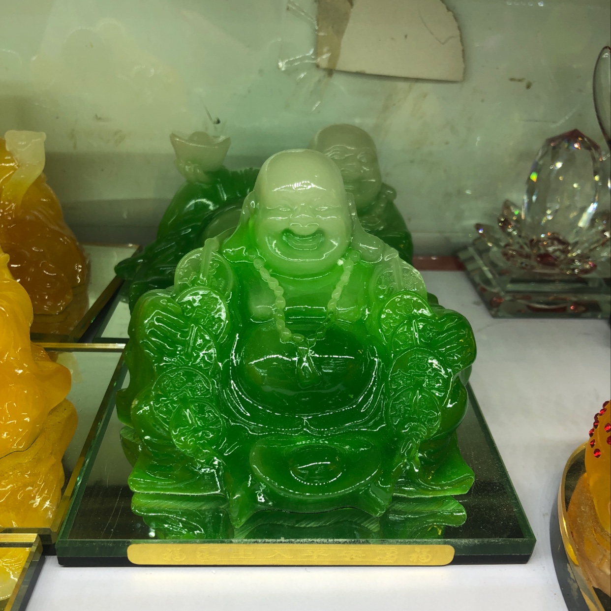 Buddha escovado de jade verde
