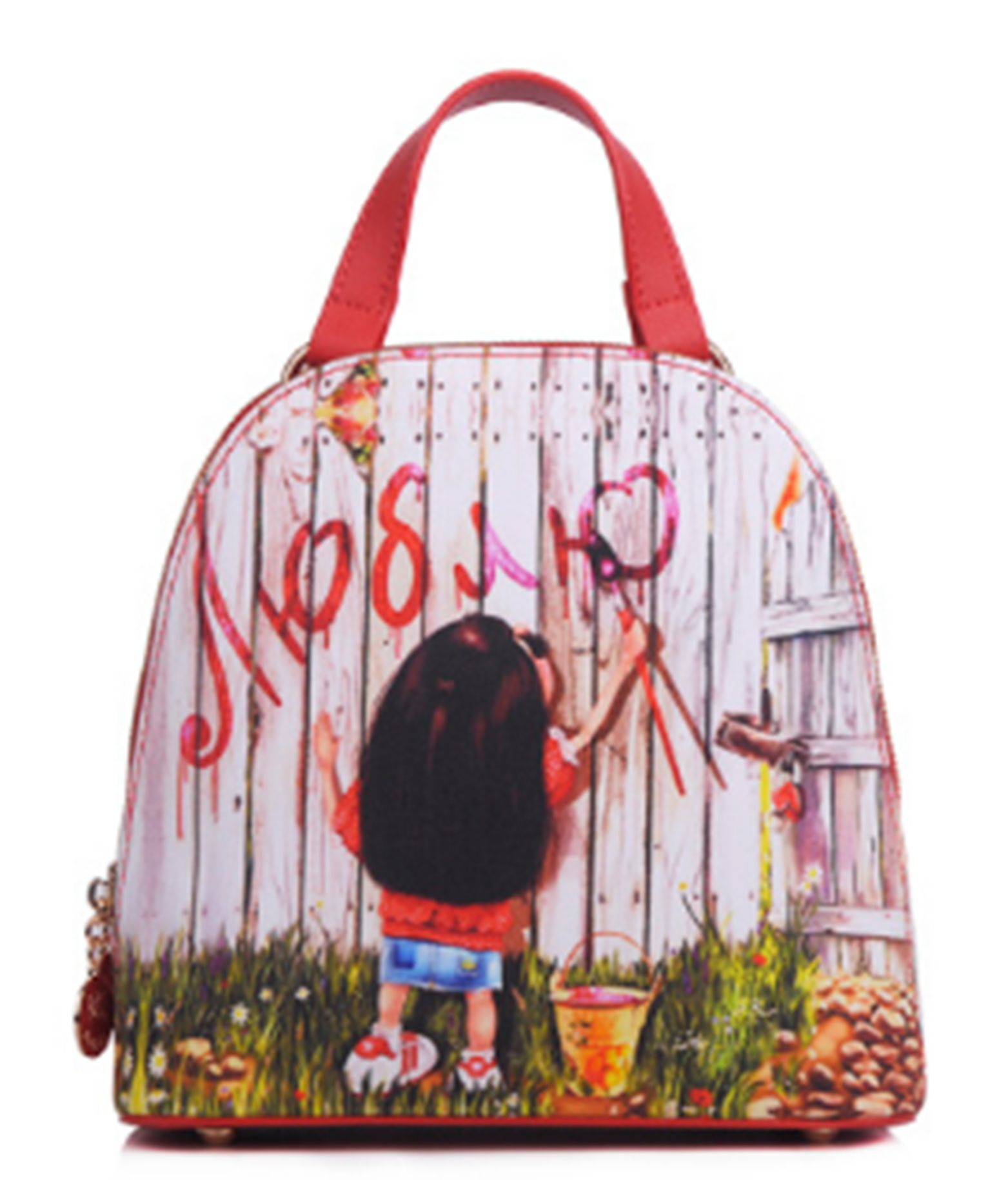 Yiwu Selection SM129 Graffiti girl shoulder handbag /11574 full figure